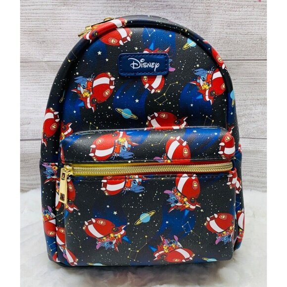 Loungefly Handbags - Loungefly Disney Lilo & Stitch Spaceship Rockets All Over Print AOP Backpack NWT